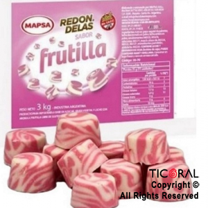 BOMBON REDONDELAS FRUTILLA CAJA X 3KG MAPSA